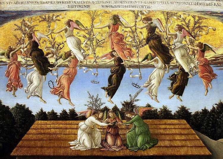Мистическое Рождество (фрагмент). Ок. 1500. Сандро Боттичелли. Национальная галерея, Лондон
