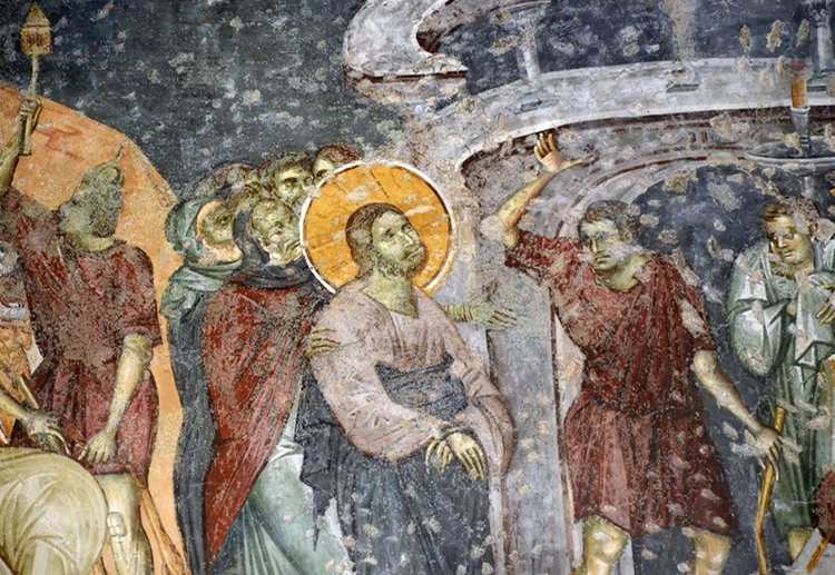 Суд над Христом. Церковь Богородицы Левишка Суд над Христом. Церковь Богородицы Левишка