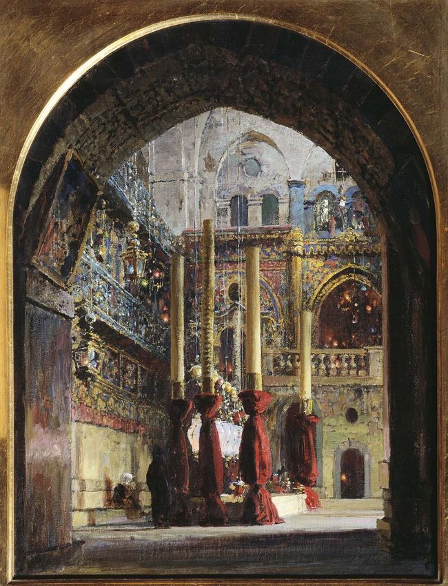 Храм Гроба Господня. Внутренний вид. В.Д. Поленов. 1882 г. Храм Гроба Господня. Внутренний вид. В.Д. Поленов. 1882 г.