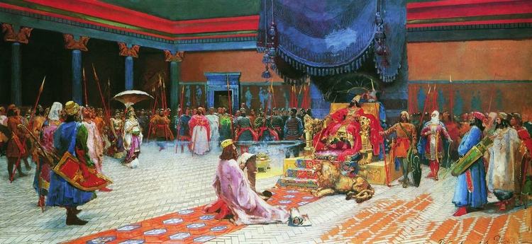 Эсфирь перед Артаксерксом. А. П. Рябушкин. 1887 Эсфирь перед Артаксерксом. А. П. Рябушкин. 1887