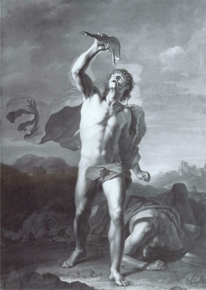 Самсон утоляет жажду из ослиной челюсти. Чернов Иван Потапович. 1800 г. Самсон утоляет жажду из ослиной челюсти. Чернов Иван Потапович. 1800 г.