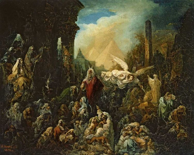 Истребление первенцев египетских. Н.П. Ломтев. 1858 г.